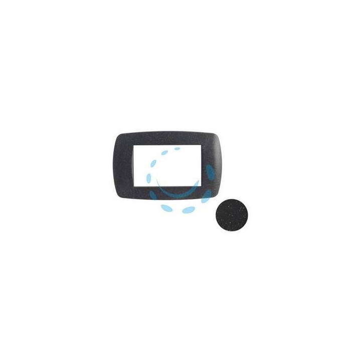PLACCA 3 POSTI "MILLENNIUM" NERO FLASH - 3 posti - mm.123x84h. (7843.TN)