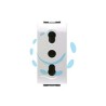 PRESA SICUREZZA BIVALENTE "AQUA" - 2 poli+terra 10/16A alveoli ø mm.4/5 (7679)