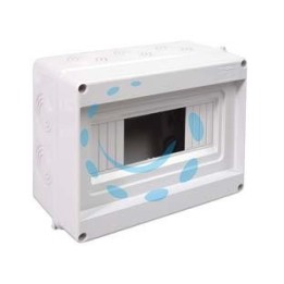 CENTRALINO DA PARETE SENZA SPORTELLO IP40 - mm.200x160x90h. per 4/8 moduli - 14W - (90.08)