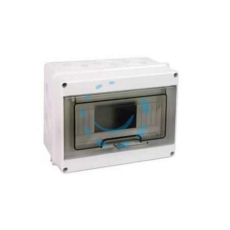 CENTRALINO DA PARETE CON SPORTELLO FUME' IP65 "SERIE ITALIA" - mm.200x90x160h. per 4/8 moduli - 11W (92.08)