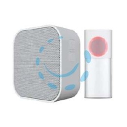 CAMPANELLO WIRELESS BATDOOR - colore bianco con finitura in tessuto grigio