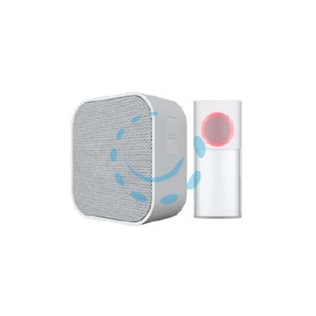 CAMPANELLO WIRELESS BATDOOR - colore bianco con finitura in tessuto grigio