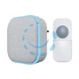 CAMPANELLO WIRELESS KINDOOR - colore bianco con finitura in tessuto grigio