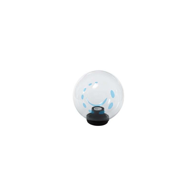 GLOBO INCOLORE CON BASE E PORTALAMPADE - ø mm.300 max 75w