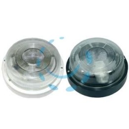 PLAFONIERA TONDA IN POLIPROPILENE SENZA GABBIA - max 60w IP44 - ø 200x90h. colore nero