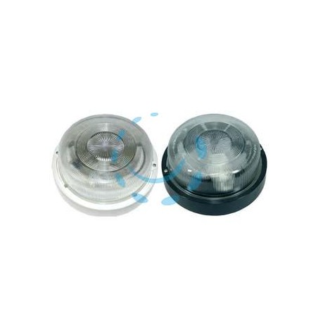 PLAFONIERA TONDA IN POLIPROPILENE SENZA GABBIA - max 60w IP44 - ø 200x90h. colore nero