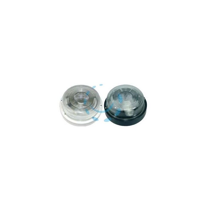 PLAFONIERA TONDA IN POLIPROPILENE SENZA GABBIA - max 60w IP44 - ø 200x90h. colore nero