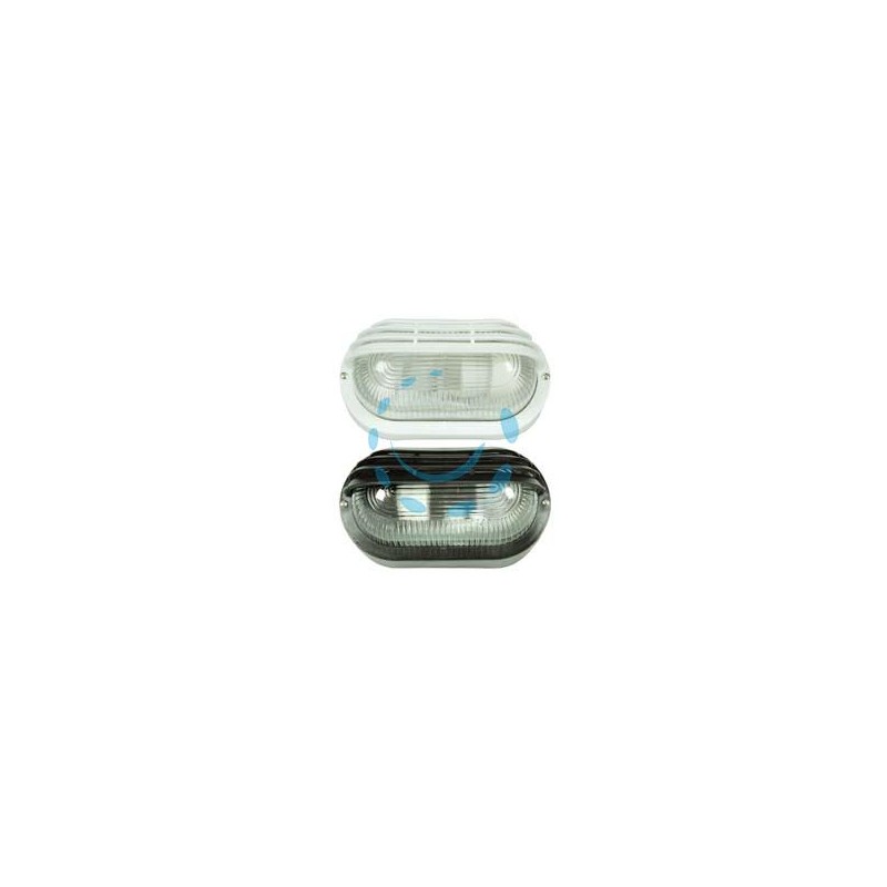 PLAFONIERA A PALPEBRA TRAFORATA - max 40w IP44 - mm.200x115x100h. colore bianco