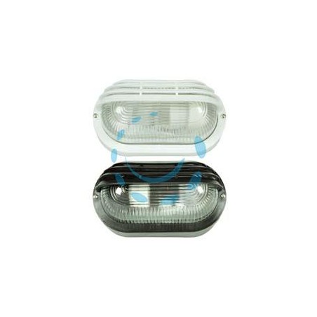 PLAFONIERA A PALPEBRA TRAFORATA - max 40w IP44 - mm.200x115x100h. colore bianco