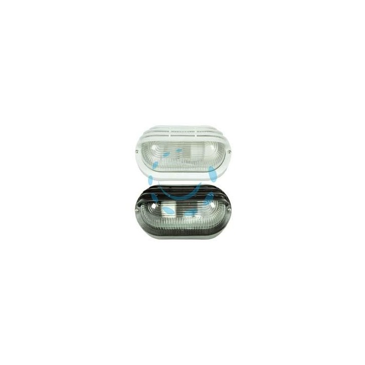 PLAFONIERA A PALPEBRA TRAFORATA - max 40w IP44 - mm.200x115x100h. colore bianco