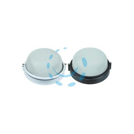PLAFONIERA TONDA IN ALLUMINIO PER ESTERNO - 60w IP54 ø mm.180x115h. bianco