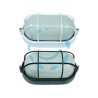 PLAFONIERA OVALE CON GABBIA IN ALLUMINIO PER ESTERNO - 60w IP54 mm.210x107x95h. bianco