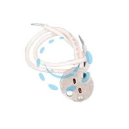 PORTALAMPADA IN STEATITE PER LAMPADE ALOGENE 12V colore bianco