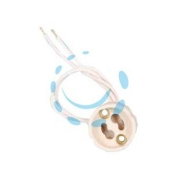 PORTALAMPADA IN STEATITE PER LAMPADE ALOGENE 230V colore bianco