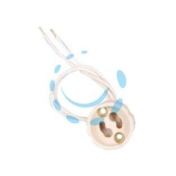 PORTALAMPADA IN STEATITE PER LAMPADE ALOGENE 230V colore bianco