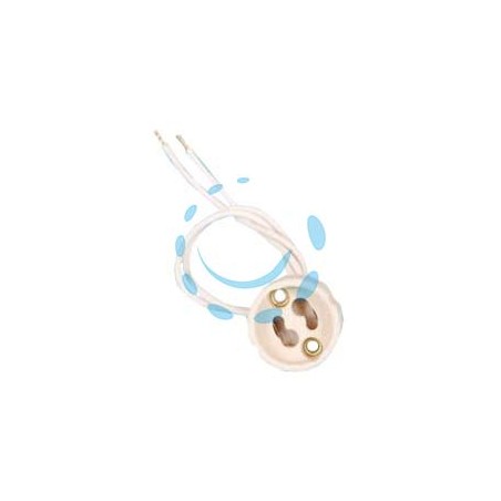 PORTALAMPADA IN STEATITE PER LAMPADE ALOGENE 230V colore bianco