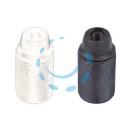 PORTALAMPADA E14 TERMOPLASTICO FILETTATO - colore nero