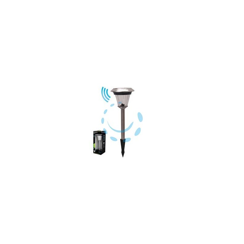 LAMPADA SOLARE LED VERRE CON SENSORE - ø mm.168x547h. - 9/90 lumen 