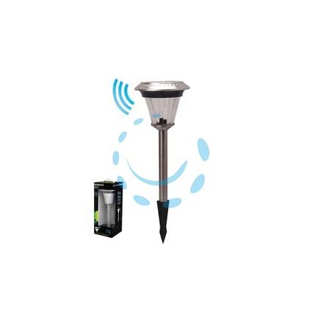 LAMPADA SOLARE LED VERRE CON SENSORE - ø mm.168x547h. - 9/90 lumen 