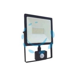 PROIETTORE LED C/SENSORE CREPUSCOLARE DI MOVIMENTO IP44 NERO - 50w PIR - 4000°K naturale - 4000lm - 178x48x225h