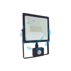 PROIETTORE LED C/SENSORE CREPUSCOLARE DI MOVIMENTO IP44 NERO - 50w PIR - 4000°K naturale - 4000lm - 178x48x225h
