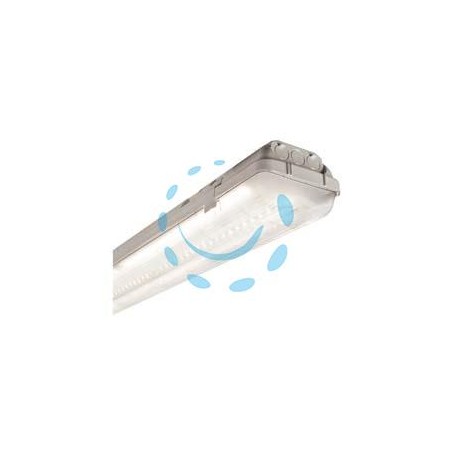 PLAFONIERA STAGNA SENZA TUBI LED SAVING STAGNA - 2 tubi da 9w - mm.674x121x82h