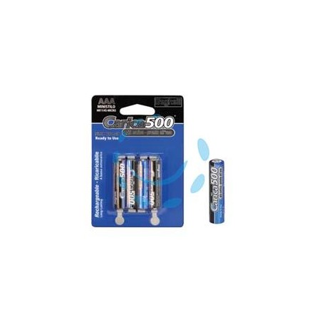PILA MINISTILO CARICA500 (AAA) - 1,2v 800 mAh blister da 4 pezzi 