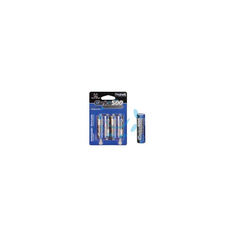 PILA STILO CARICA500 (AA) - 1,2v 1500 mAh blister da 4 pezzi