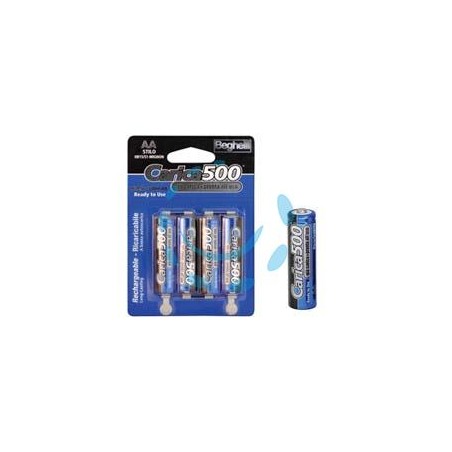 PILA STILO CARICA500 (AA) - 1,2v 1500 mAh blister da 4 pezzi
