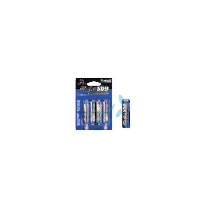 PILA STILO CARICA500 (AA) - 1,2v 1500 mAh blister da 4 pezzi
