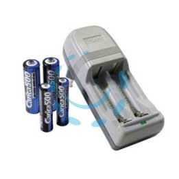 CARICATORE PER 2 BATTERIE CON PZ. 2 "AA" E PZ. 2 "AAA" CARICA500 