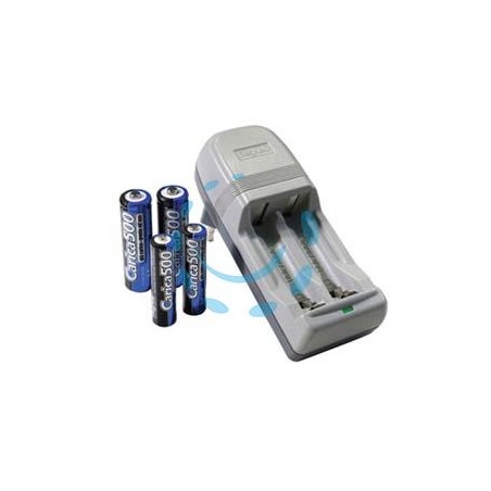 CARICATORE PER 2 BATTERIE CON PZ. 2 "AA" E PZ. 2 "AAA" CARICA500 