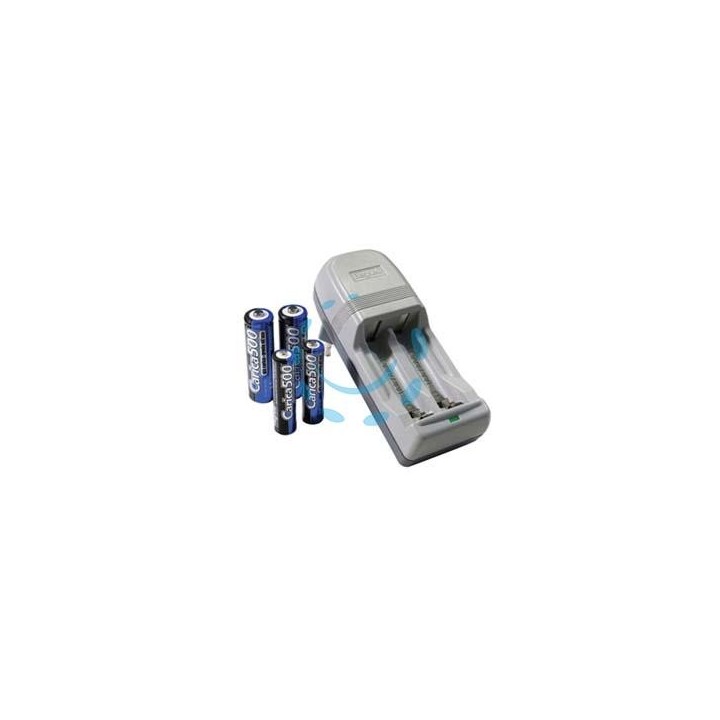 CARICATORE PER 2 BATTERIE CON PZ. 2 "AA" E PZ. 2 "AAA" CARICA500 