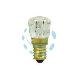 LAMPADA ALOGENA A PERA PER FORNO 300° - 15w - E14 - 2700°K calda - 100 lm - chiara