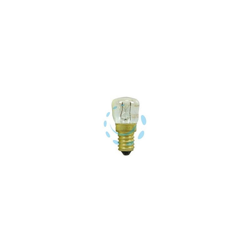 LAMPADA ALOGENA A PERA PER FORNO 300° - 15w - E14 - 2700°K calda - 100 lm - chiara