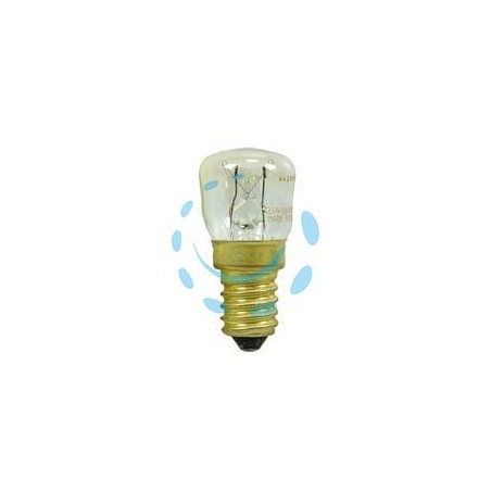LAMPADA ALOGENA A PERA PER FORNO 300° - 15w - E14 - 2700°K calda - 100 lm - chiara