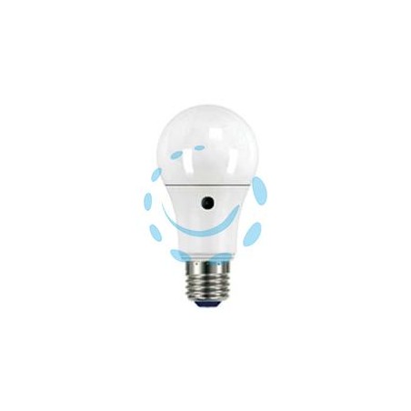 LAMPADA LED GOCCIA OPALE CON SENSORE CREPUSCOLARE E27 - 10w - 2700°K calda - 1060 lm - 60x120h