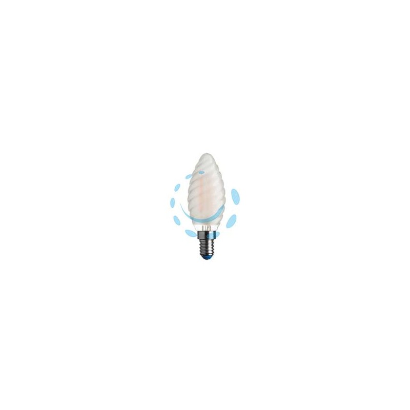 LAMPADA FILO LED TORTIGLIONE STICK SATINATA E14 - 4.5w - 2700°K calda - 470 lm - 35x97h