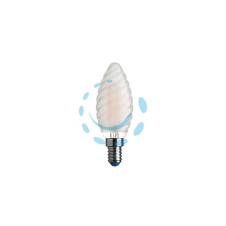 LAMPADA FILO LED TORTIGLIONE STICK SATINATA E14 - 4.5w - 2700°K calda - 470 lm - 35x97h