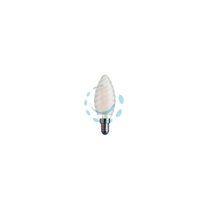 LAMPADA FILO LED TORTIGLIONE STICK SATINATA E14 - 4.5w - 4000°K naturale - 470 lm - 35x97h