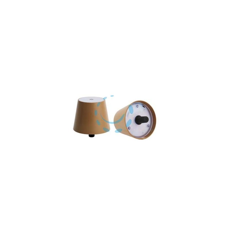LAMPADA DA TAVOLO A LED RICARICABILE A TAPPO BRONZO - mm.105x90h.