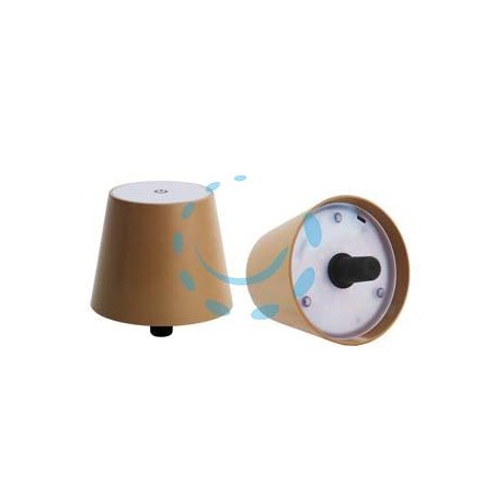 LAMPADA DA TAVOLO A LED RICARICABILE A TAPPO BRONZO - mm.105x90h.