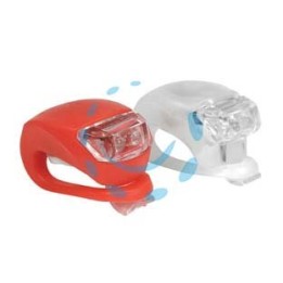 LUCE QUADRATA ANTERIORE E POSTERIORE A 2 LED PER BICICLETTA - cm.4.7x3x3h.