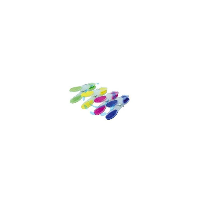 MOLLETTE BIANCHERIA FLOWER SOFT IN PLASTICA CON GRIP MORBIDO - in busta da pz.12