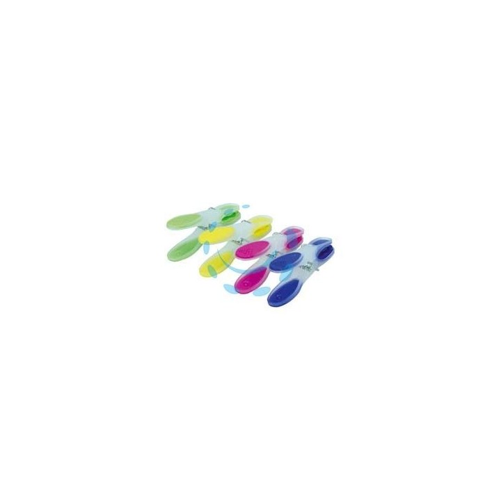 MOLLETTE BIANCHERIA FLOWER SOFT IN PLASTICA CON GRIP MORBIDO - in busta da pz.12