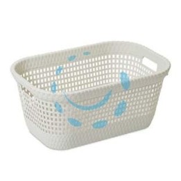 CESTA PORTAPANNI LAUNDRY BASKET LT.45 COLORE BIANCO ART.438 - cm.60x40x26h.