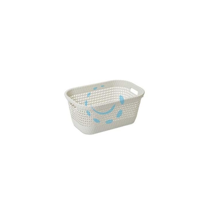 CESTA PORTAPANNI LAUNDRY BASKET LT.45 COLORE BIANCO ART.438 - cm.60x40x26h.