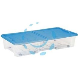 CONTENITORE SOTTOLETTO MASTERBOX COLORE TRASPARENTE/BLU ART.511 - cm.77x39x15h. - lt.35 