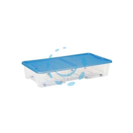 CONTENITORE SOTTOLETTO MASTERBOX COLORE TRASPARENTE/BLU ART.511 - cm.77x39x15h. - lt.35 
