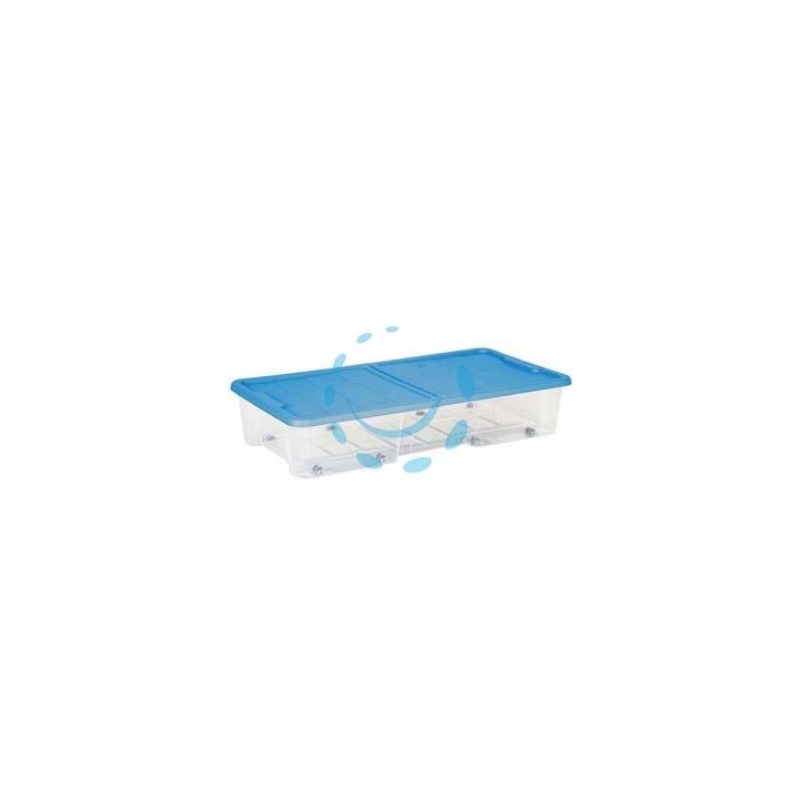CONTENITORE SOTTOLETTO MASTERBOX COLORE TRASPARENTE/BLU ART.511 - cm.77x39x15h. - lt.35 